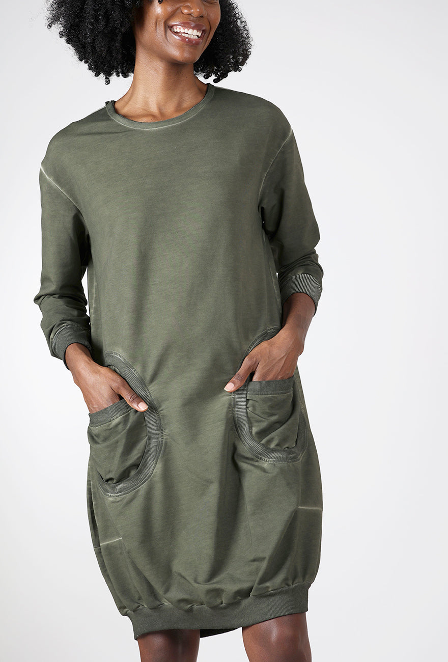 Rounded Pockets FT Dress, Khaki
