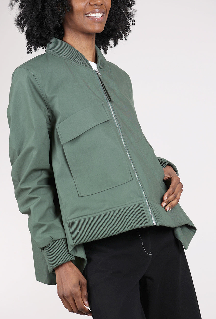 Noen Shirred-Detail Jacket, Loden Green 