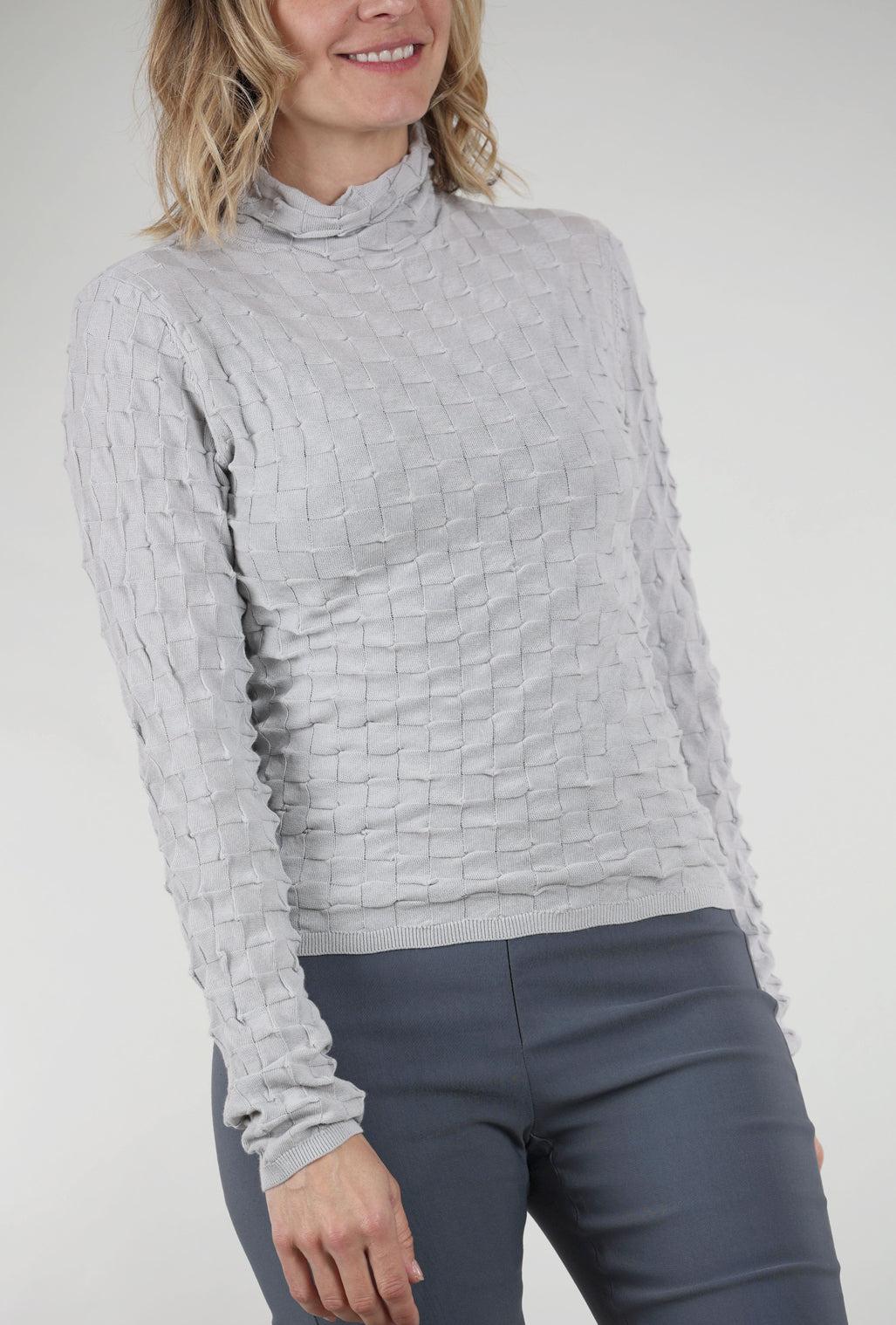 Margaret O'Leary Dimensional Tneck, Gray 