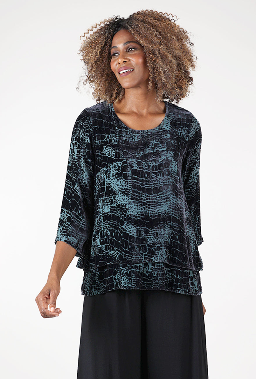 Bari Burnout Blouse, Steel