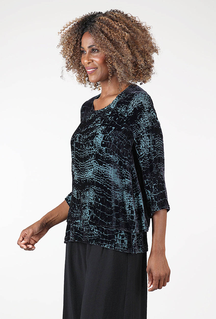 Bari Burnout Blouse, Steel