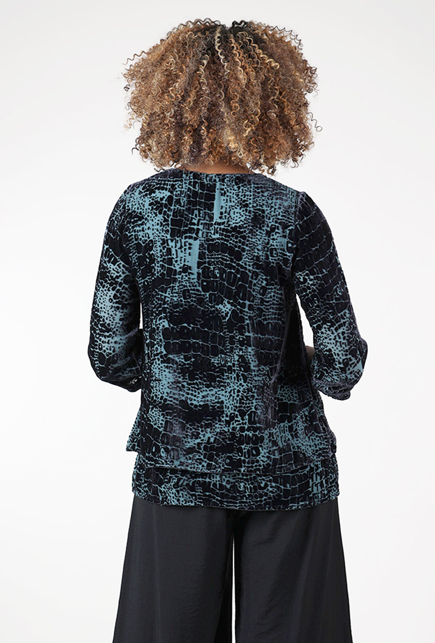 Bari Burnout Blouse, Steel Angle 3