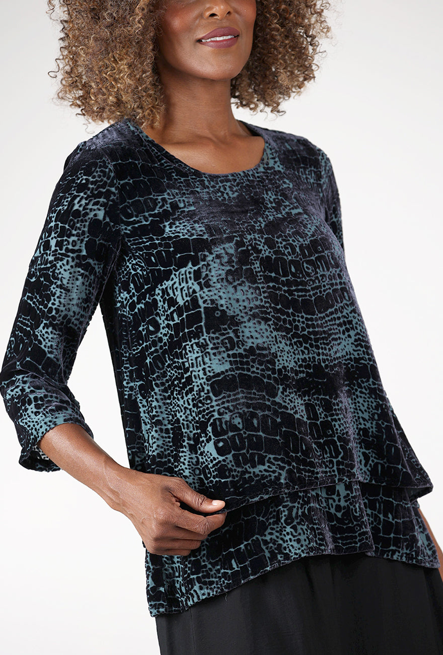Bari Burnout Blouse, Steel Angle 4