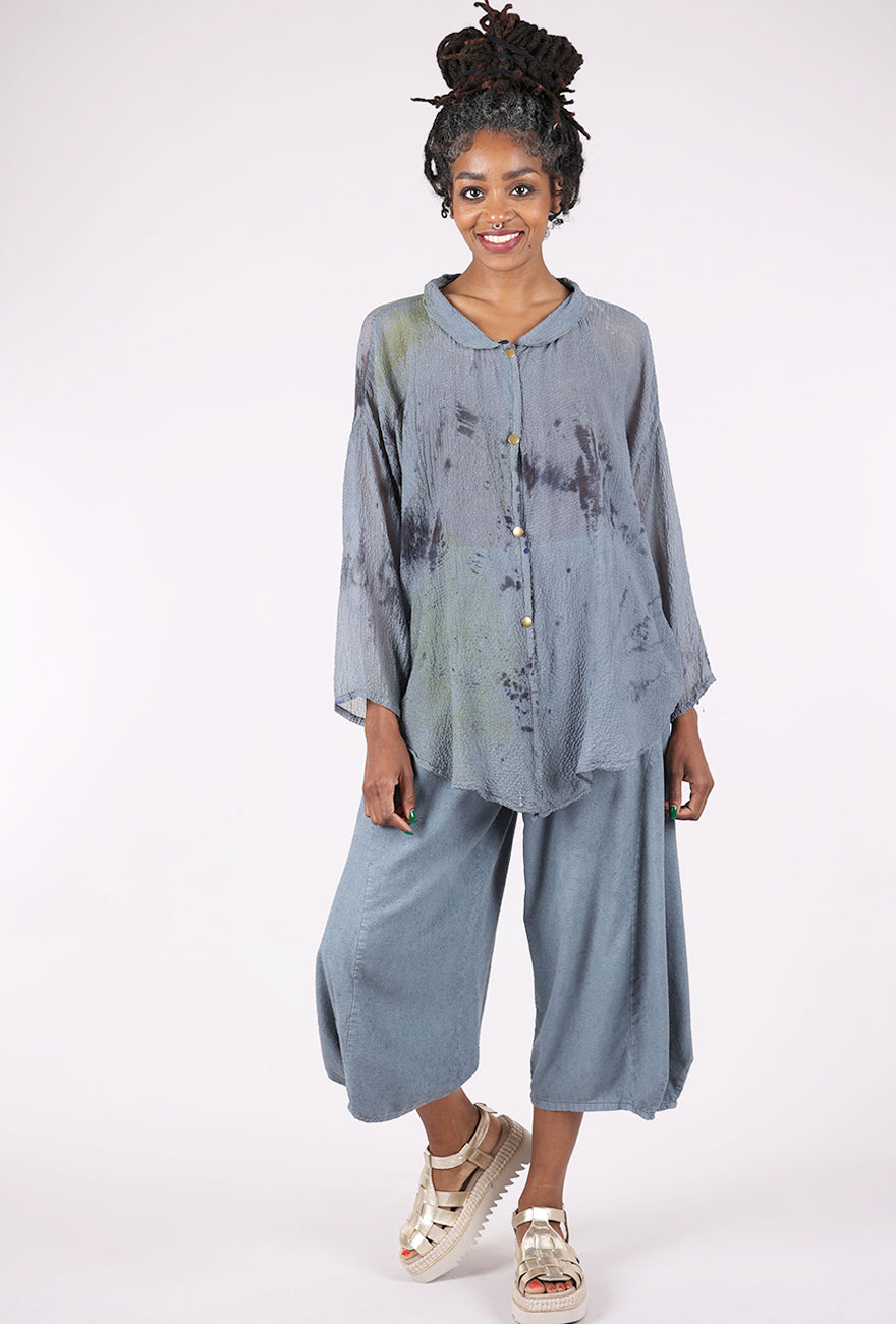 Artists & Revolutionaries Fine Silk Messy Dye Blouse, Coal 