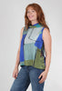 3 Potato Print Cowl Tank, Indigo/Gray 