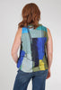 3 Potato Print Cowl Tank, Indigo/Gray 