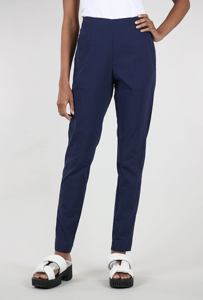 Rundholz Cotton Linen Twill Slim Trouser, Navy 