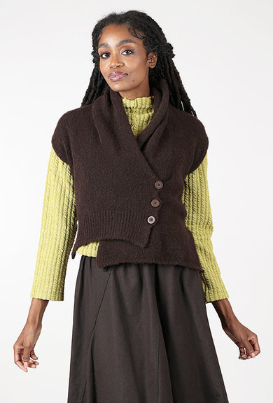 Lotus Eaters Willa Vest, Dark Brown 