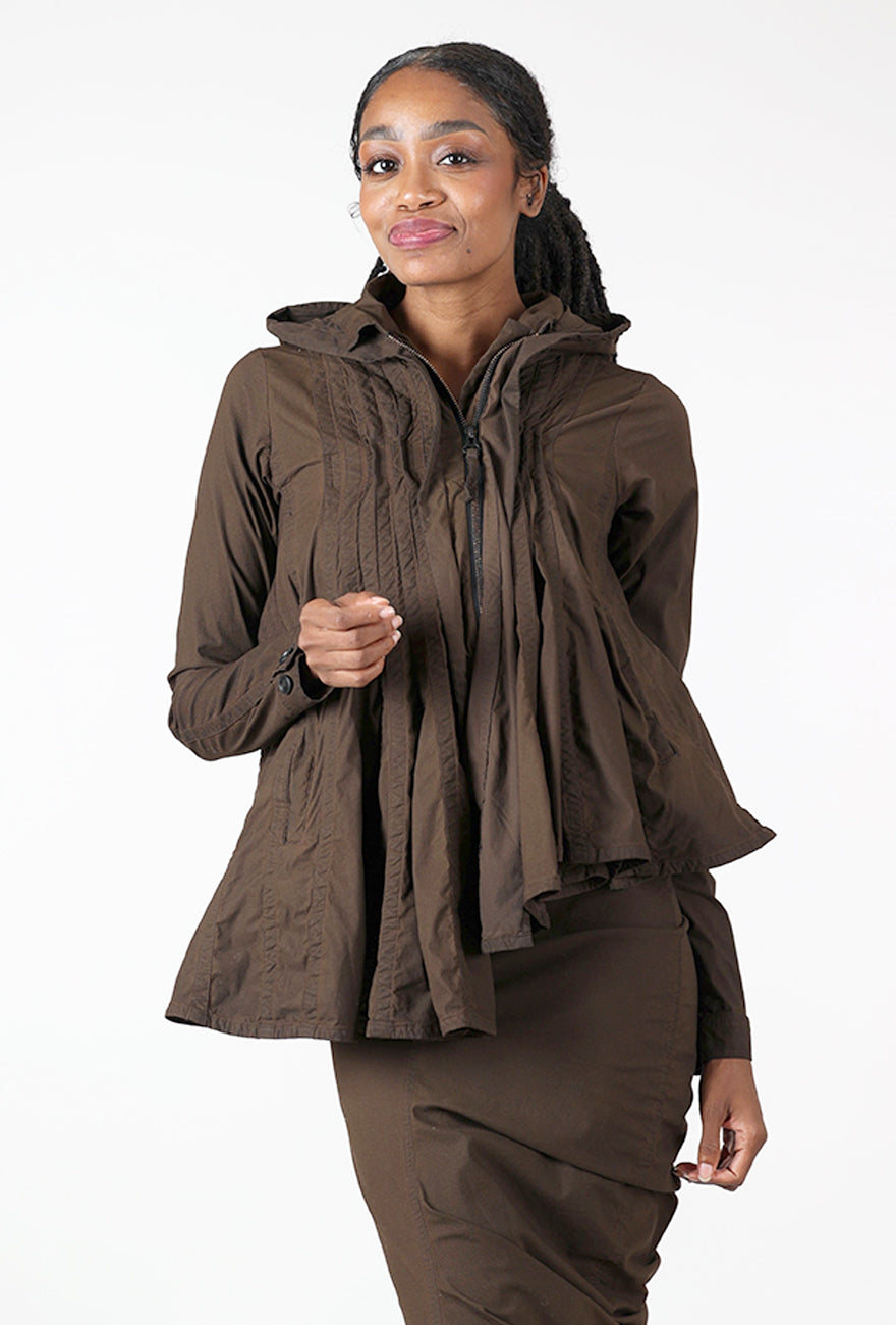 Rundholz Paper Cotton Bias Pleats Jacket, Umbra Cloud 