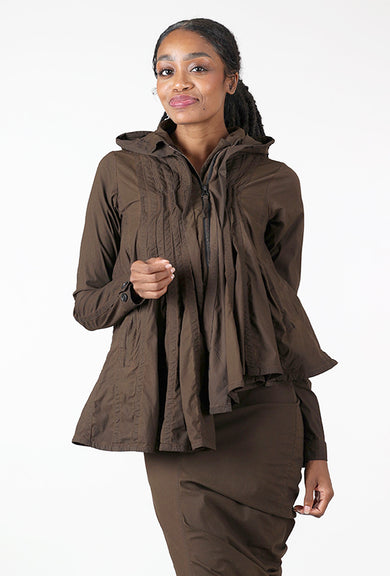 Rundholz Paper Cotton Bias Pleats Jacket, Umbra Cloud 