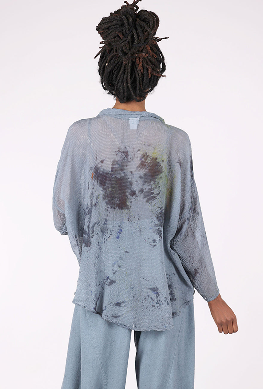 Artists & Revolutionaries Fine Silk Messy Dye Blouse, Coal 