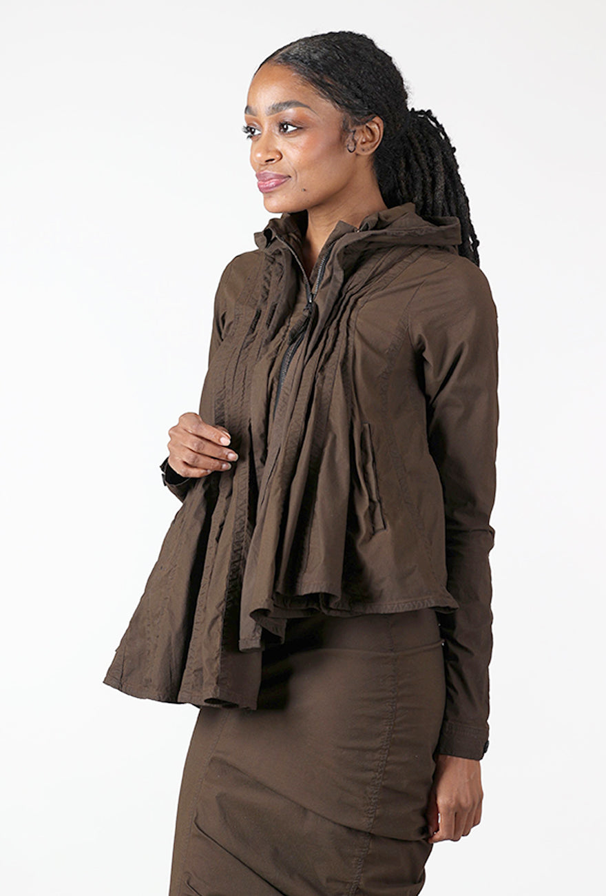 Rundholz Paper Cotton Bias Pleats Jacket, Umbra Cloud 