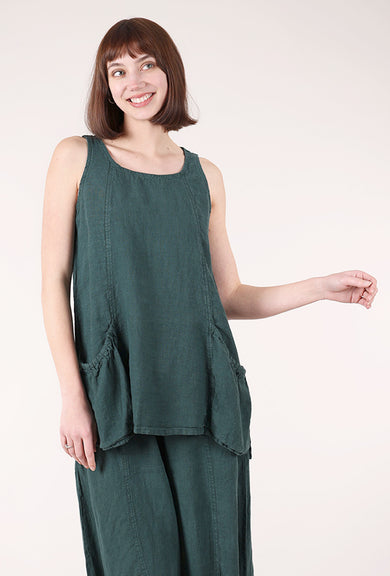 Rundholz Linen Gather Pocket Tank, Tree 