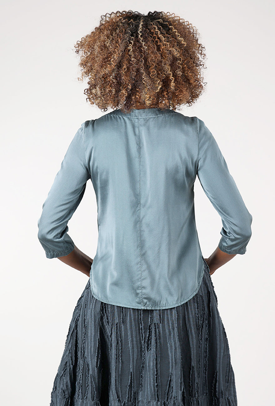 Sleek Silk Blouse, Glacier Angle 3