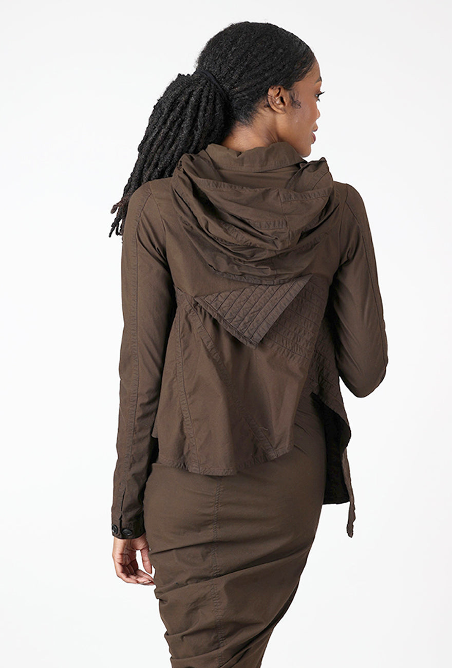 Rundholz Paper Cotton Bias Pleats Jacket, Umbra Cloud 