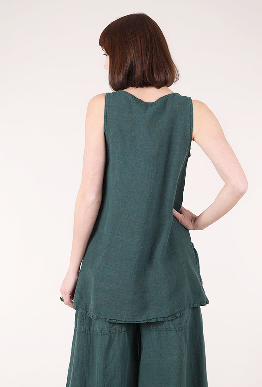 Rundholz Linen Gather Pocket Tank, Tree 