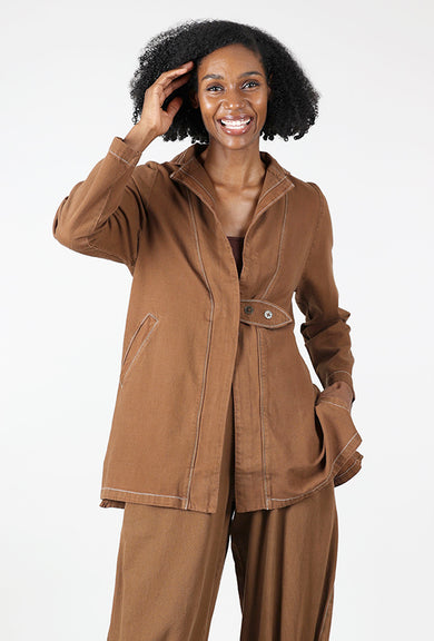 Cynthia Ashby Study Denim Jacket, Saddle 