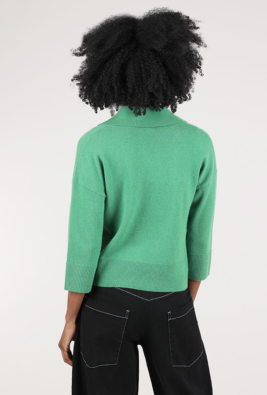 Kinross Cashmere Cashmere Split-Neck Polo, Vine 