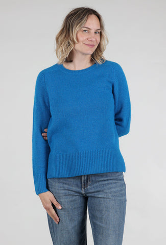 Estheme Cashmere Cashmere-Silk Pullover, Sapphire 