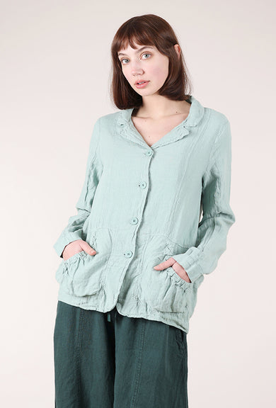 Rundholz Linen Gather Pocket Blazer, Mint 