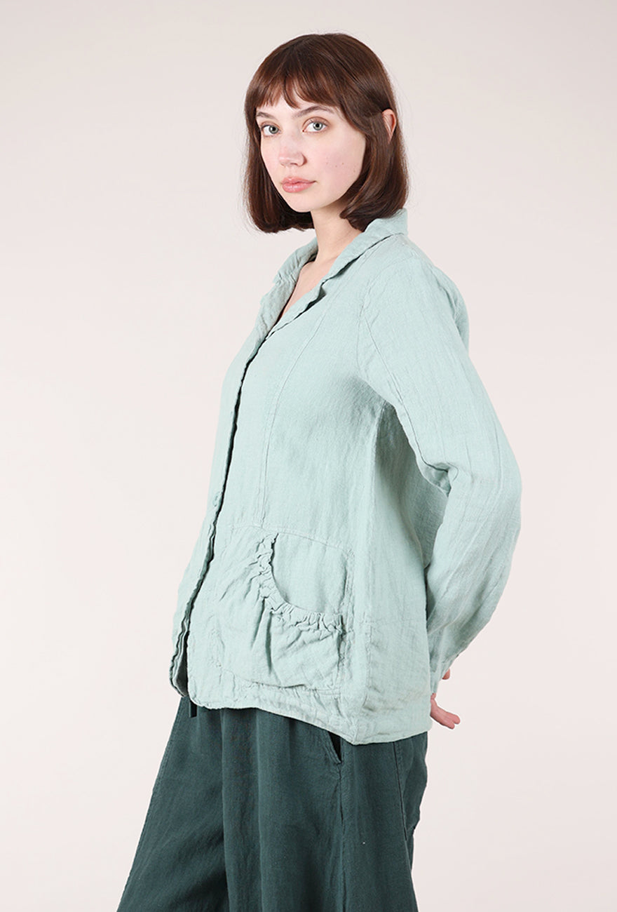 Rundholz Linen Gather Pocket Blazer, Mint 