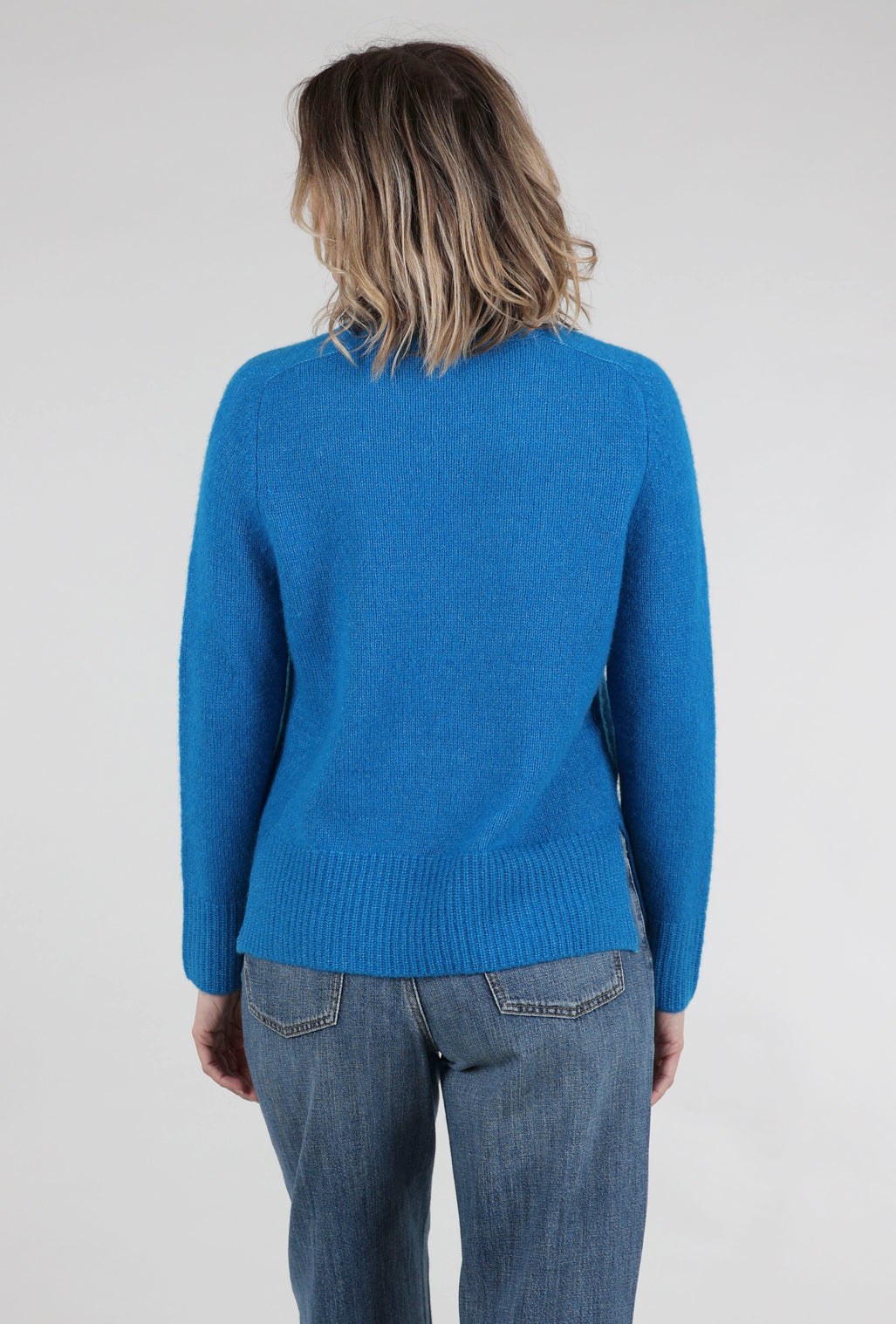 Estheme Cashmere Cashmere-Silk Pullover, Sapphire 