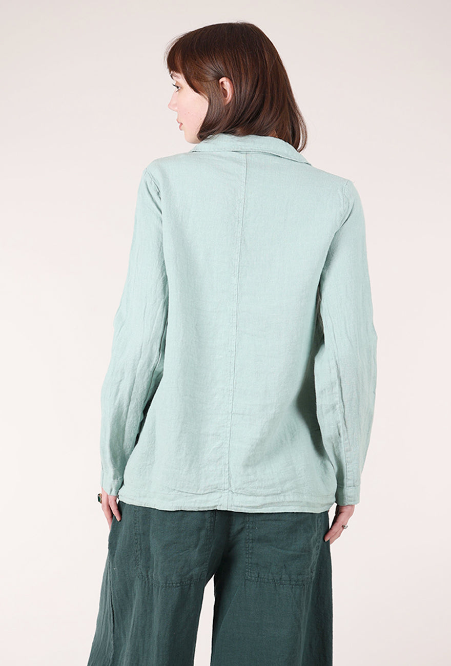 Rundholz Linen Gather Pocket Blazer, Mint 