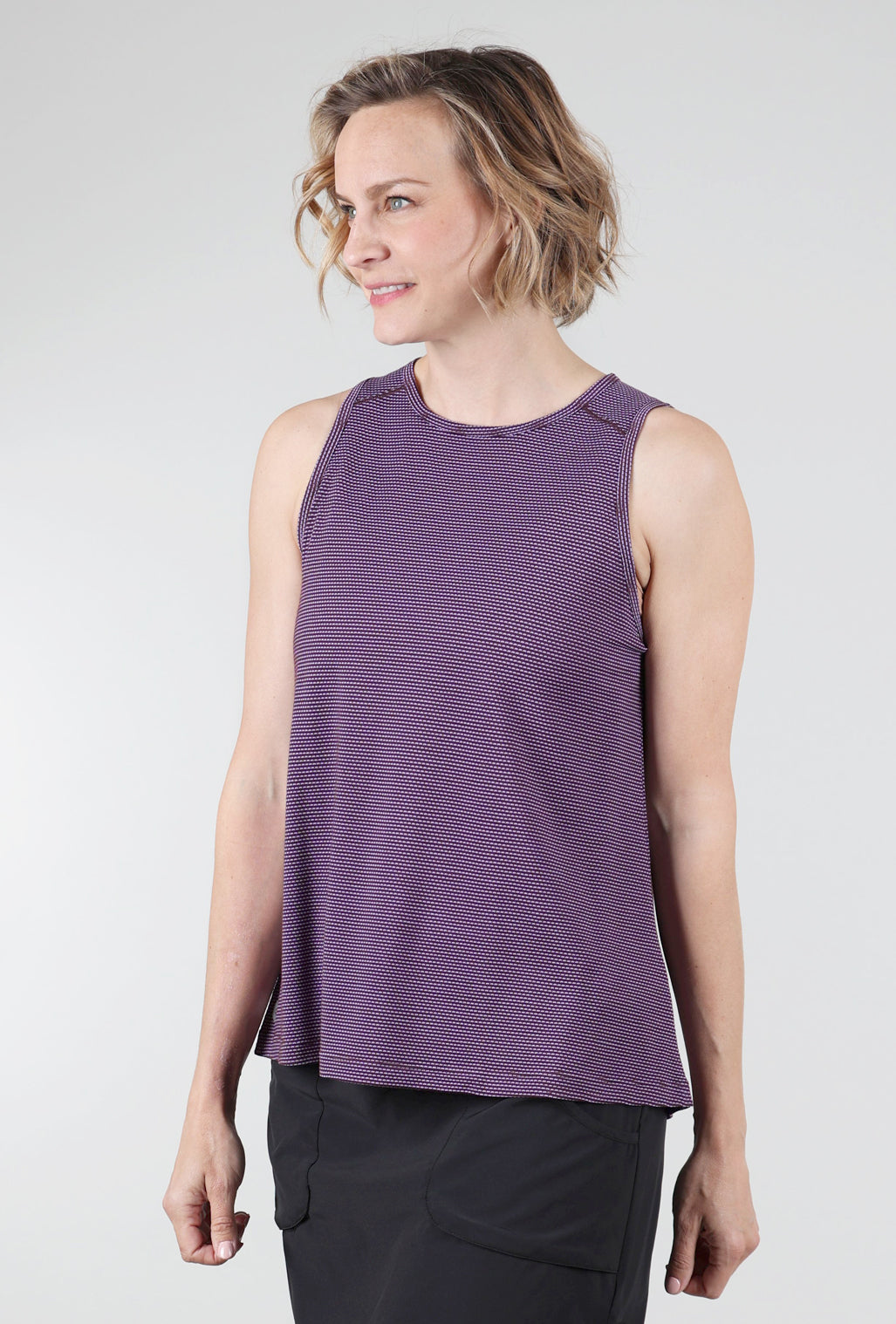 Smartwool Active Mesh High-Neck Tank, Eggplant Heather 