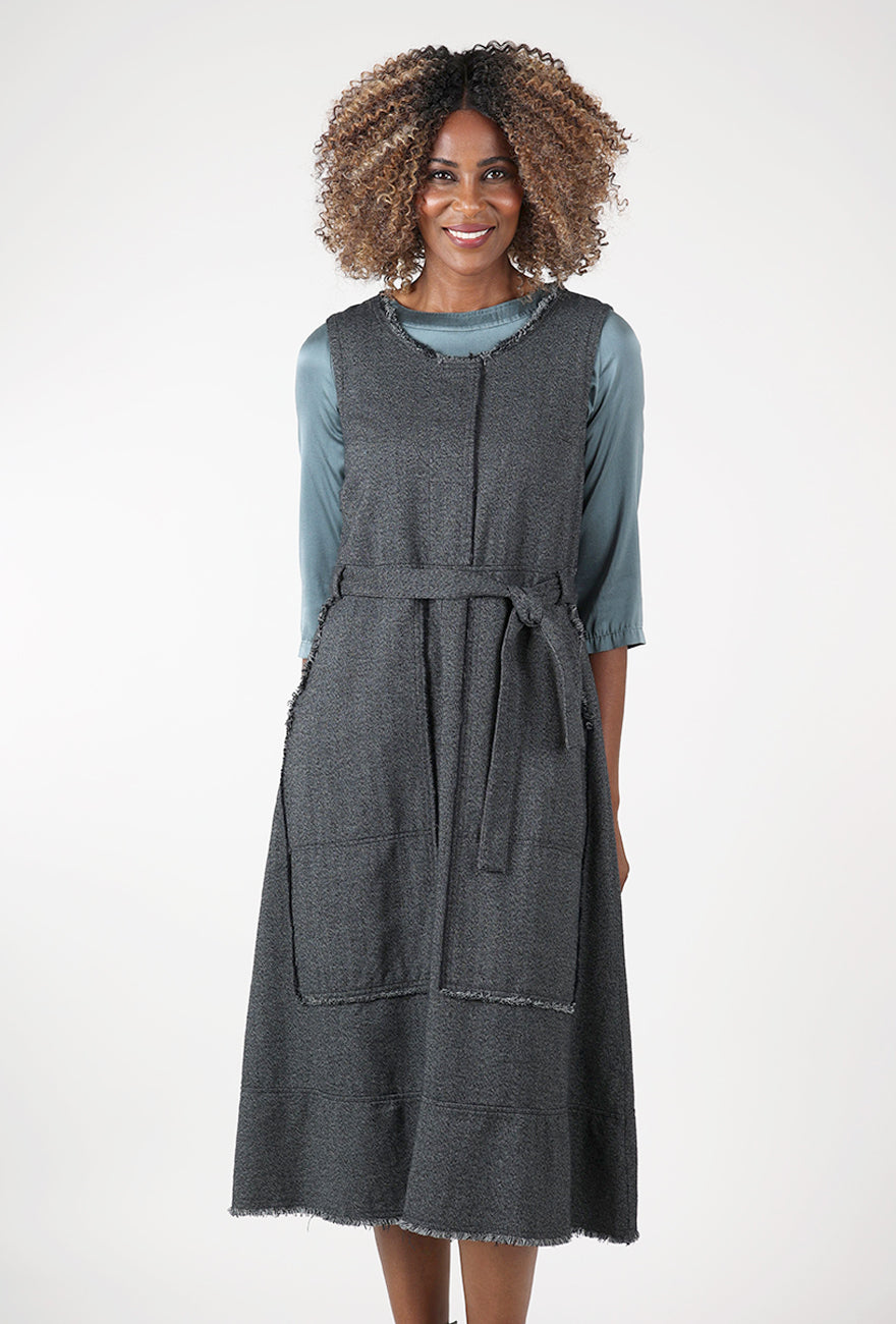 Pinafore Panache Dress, Charcoal