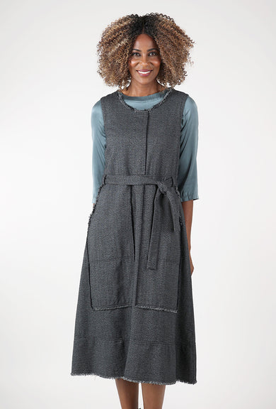 Grizas Pinafore Panache Dress, Charcoal 