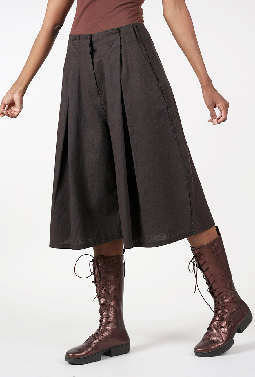 Cropped Gaucho Trousers, Brown Angle 2
