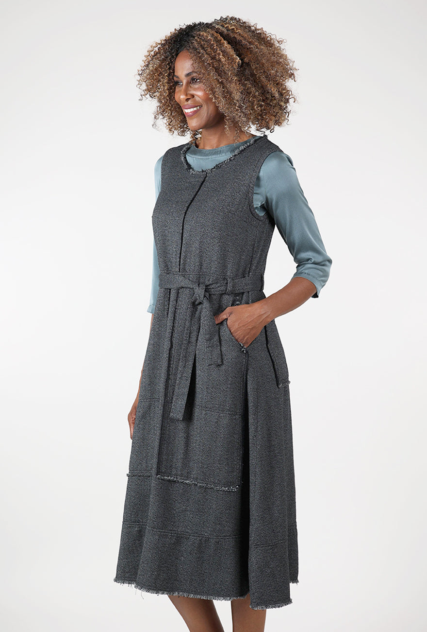Pinafore Panache Dress, Charcoal