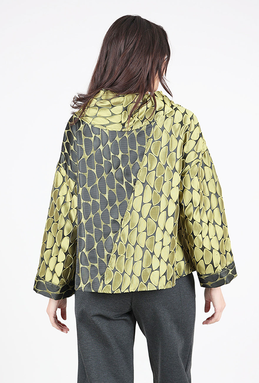 Olivia Night Out Jacquard Crescent Cowl Topper, Moss 