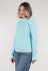 Pure Amici Back Detail Cashmere Crew, Aqua 