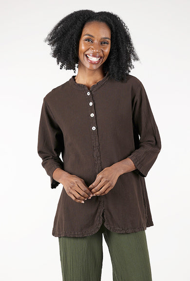 Oh My Gauze Mantra Blouse, Espresso 