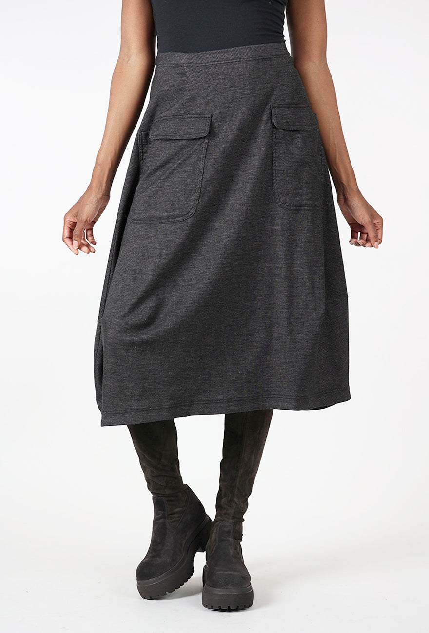 Rundholz Cross Dye Cotton Wool Skirt, Bronze Stripe 