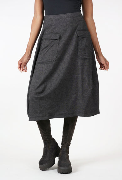 Rundholz Cross Dye Cotton Wool Skirt, Bronze Stripe 