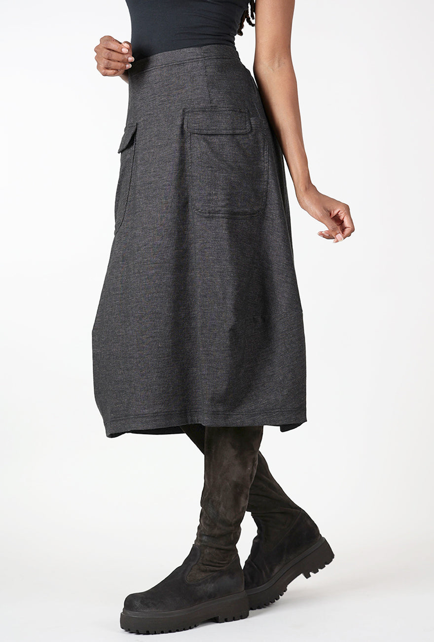 Rundholz Cross Dye Cotton Wool Skirt, Bronze Stripe 