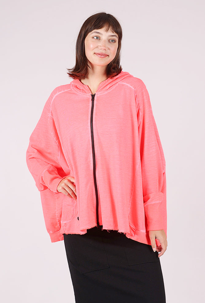 Pluslavie Wideshort Hooded Jacket, Coral 