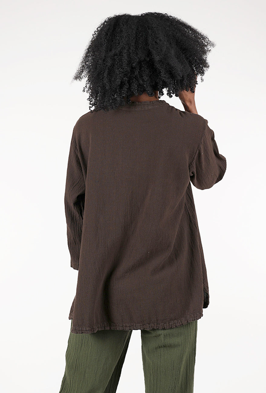 Oh My Gauze Mantra Blouse, Espresso 