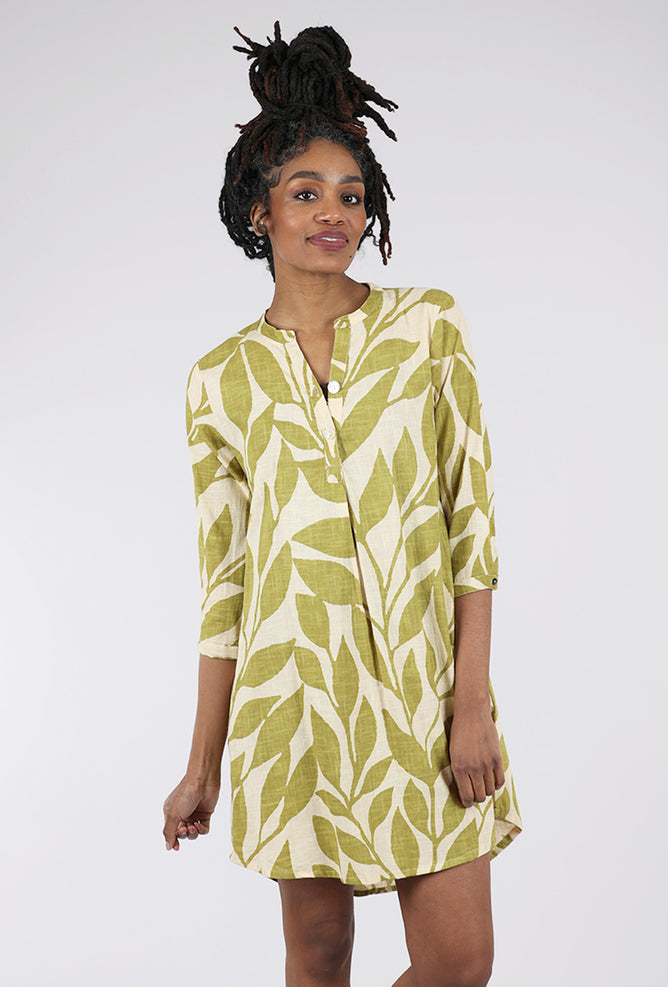 Dolma Bailey Cotton Dress, Olive/Beige 