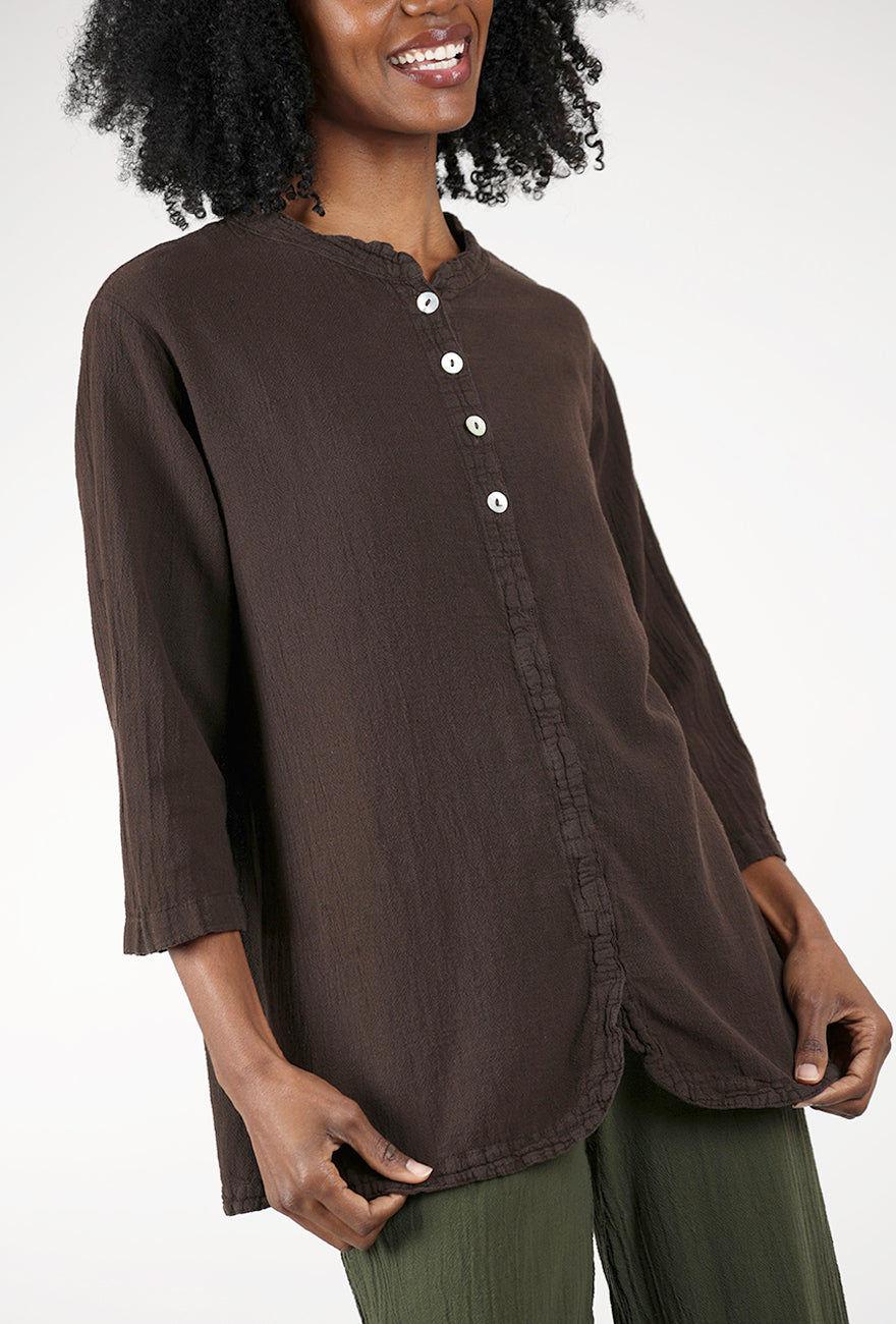 Oh My Gauze Mantra Blouse, Espresso 