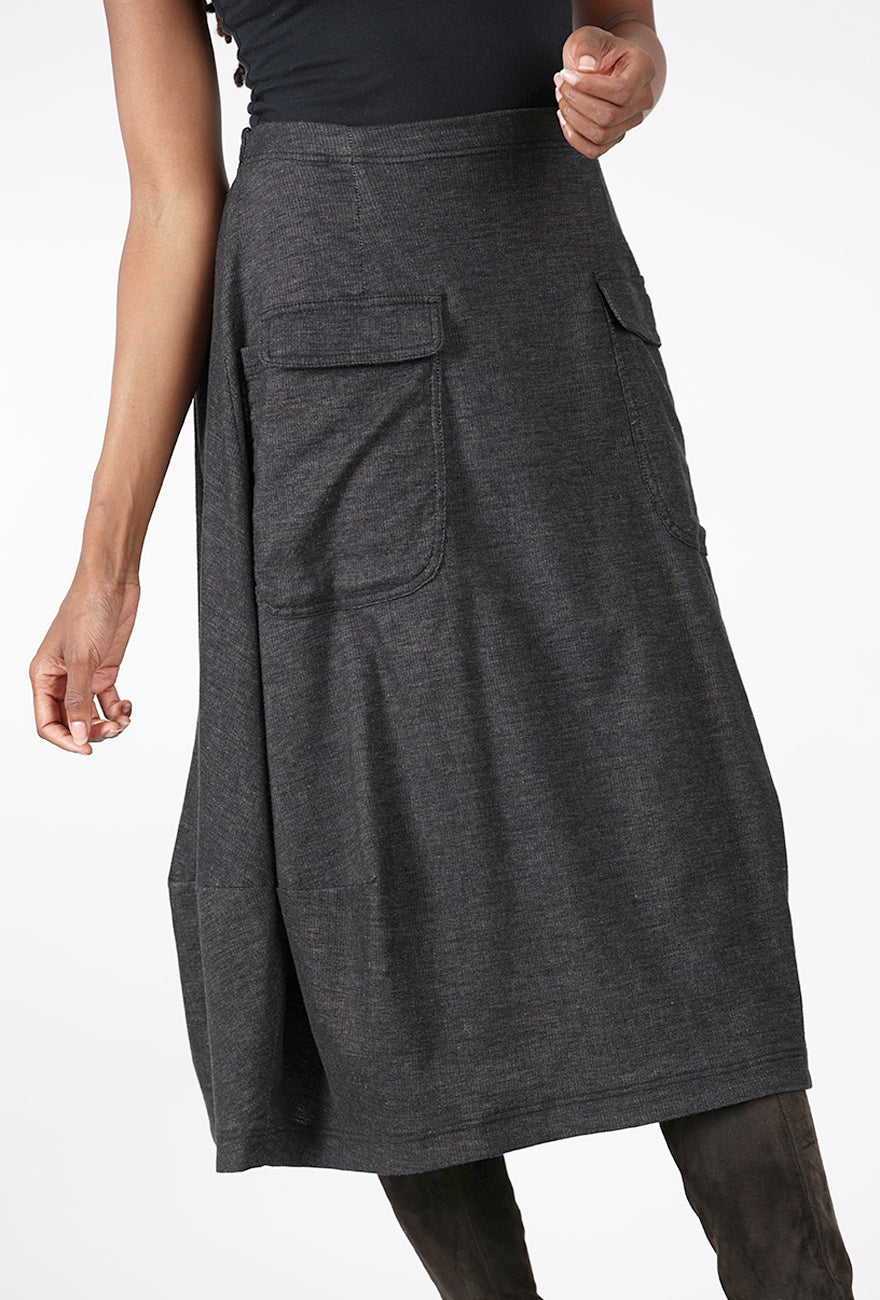 Rundholz Cross Dye Cotton Wool Skirt, Bronze Stripe 