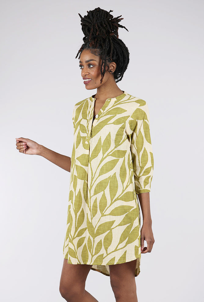 Dolma Bailey Cotton Dress, Olive/Beige 