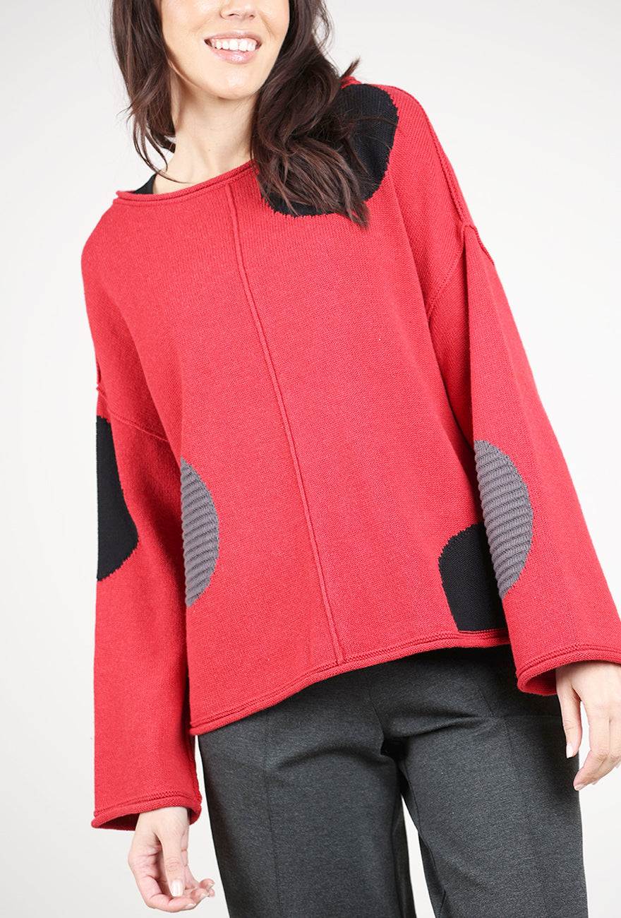 Olivia Statement Circle Pullover, Chili 