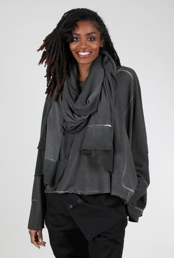 Pluslavie Tulle/Jersey Scarf, Asphalt One Size Asphalt