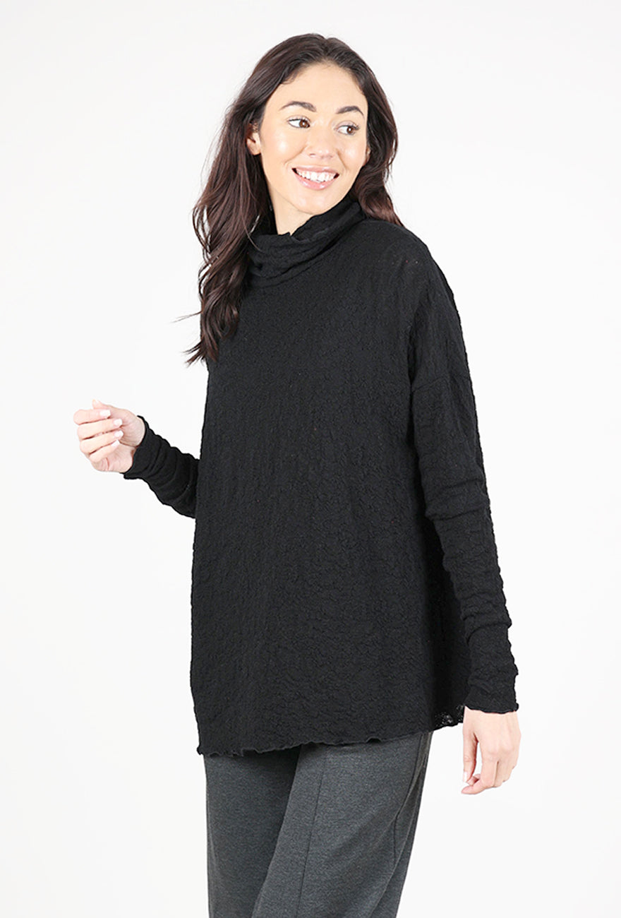 By Basics Rollneck Bubble Wool Sweater, Black 