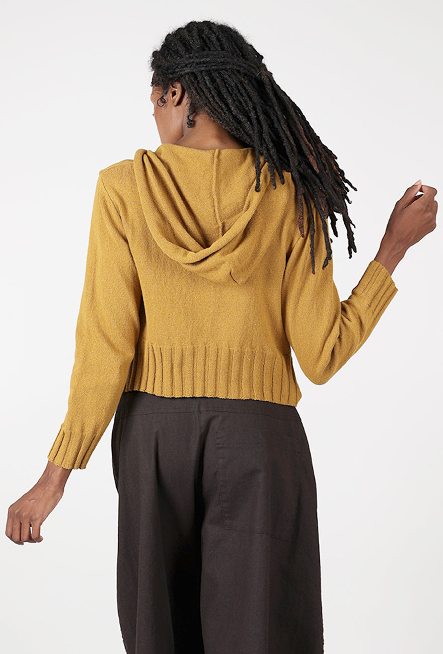 Lurdes Bergada Asym Zip Hoodie, Mustard 