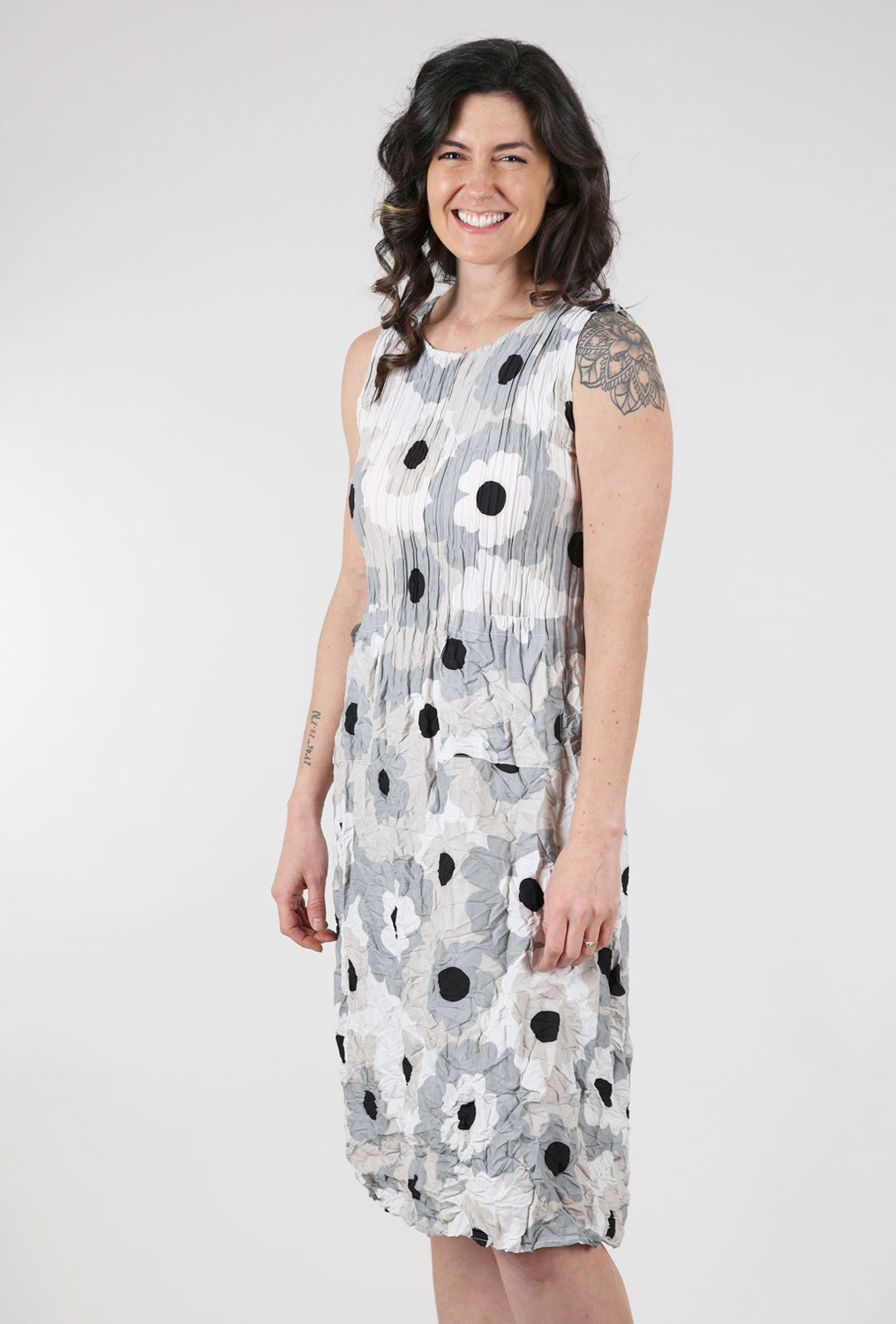 Alquema Smash Pocket Tank Dress, Silver Flower Spot 