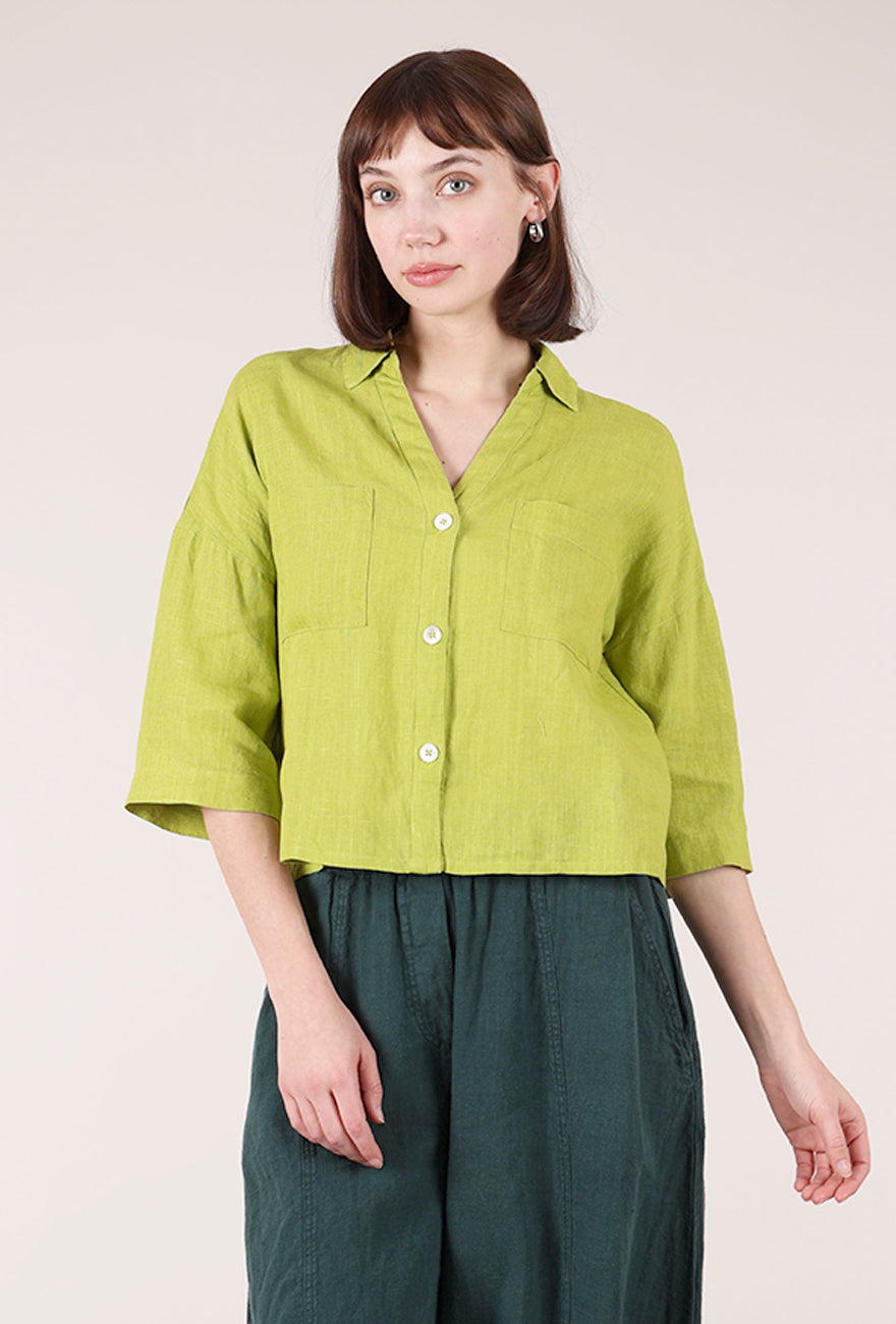 Bibico Linen Ava Blouse, Citronelle 